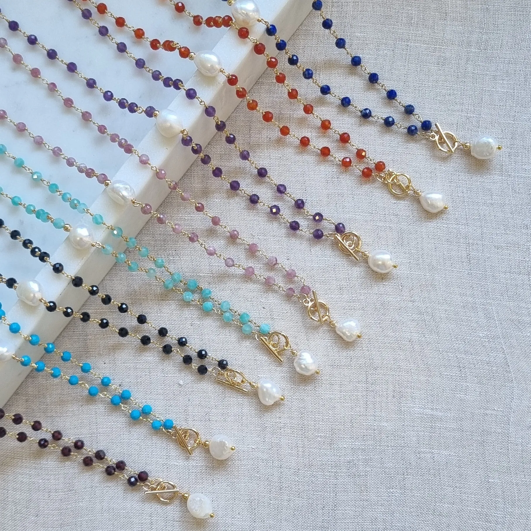 Duco Garnet & Freshwater Pearl Necklace