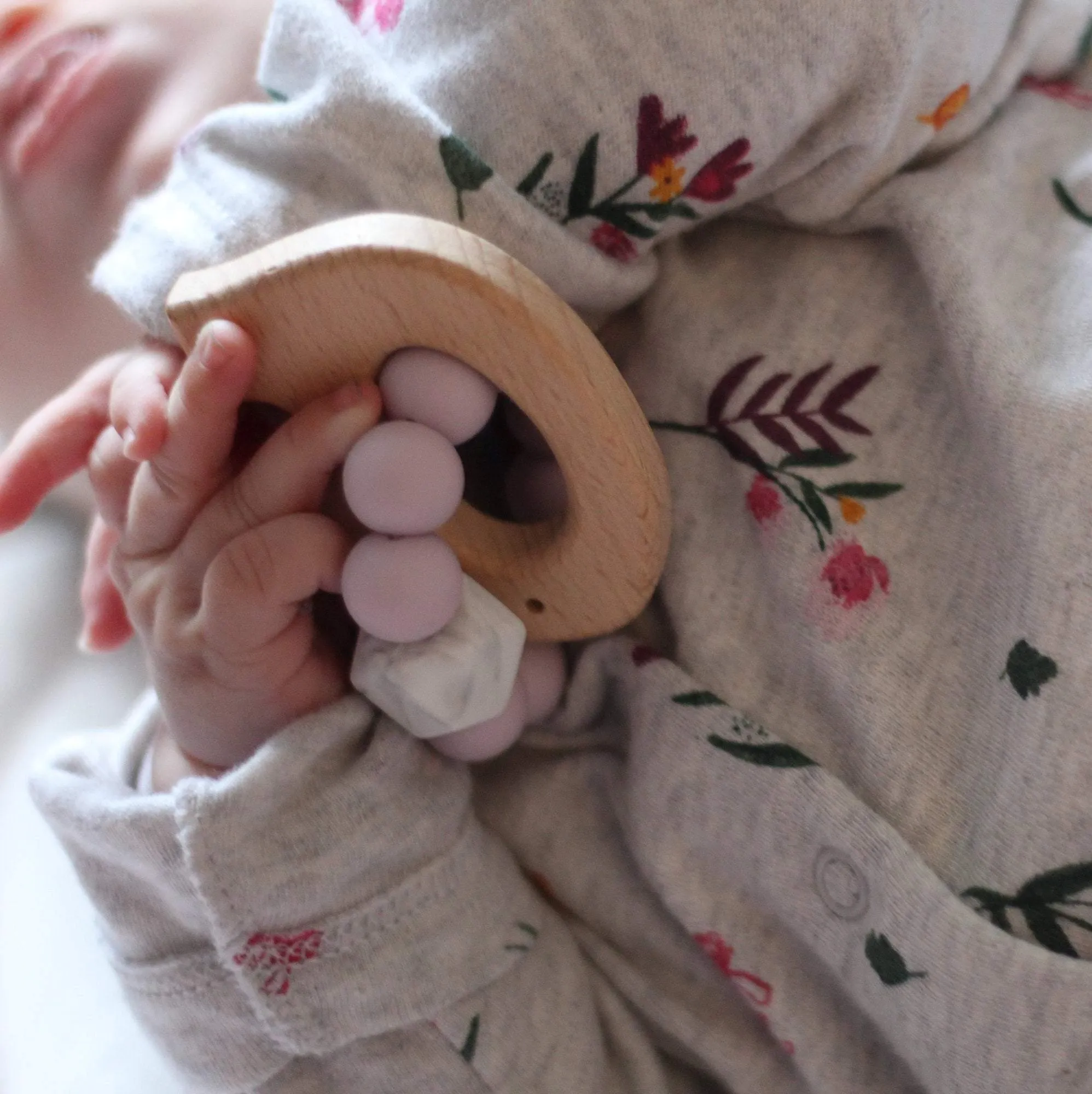Elephant Mini Teething Ring - Marble