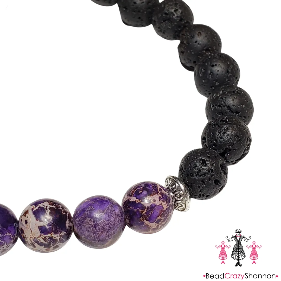 Essential Oil Diffuser Bracelet [Purple Jasper]