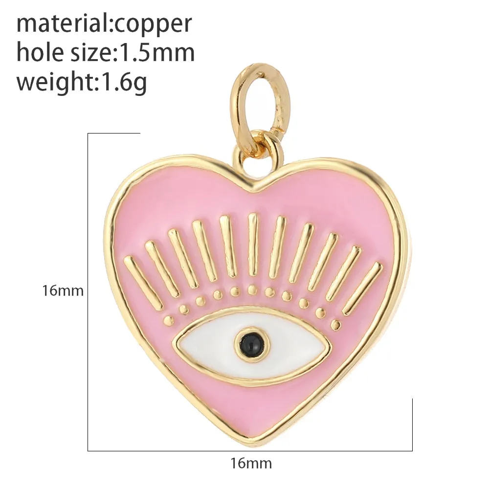 Evil Eye Designer Pendant Charm: Trendy Gold-Colored Jewelry Piece for Earrings, Necklaces, and Bracelets