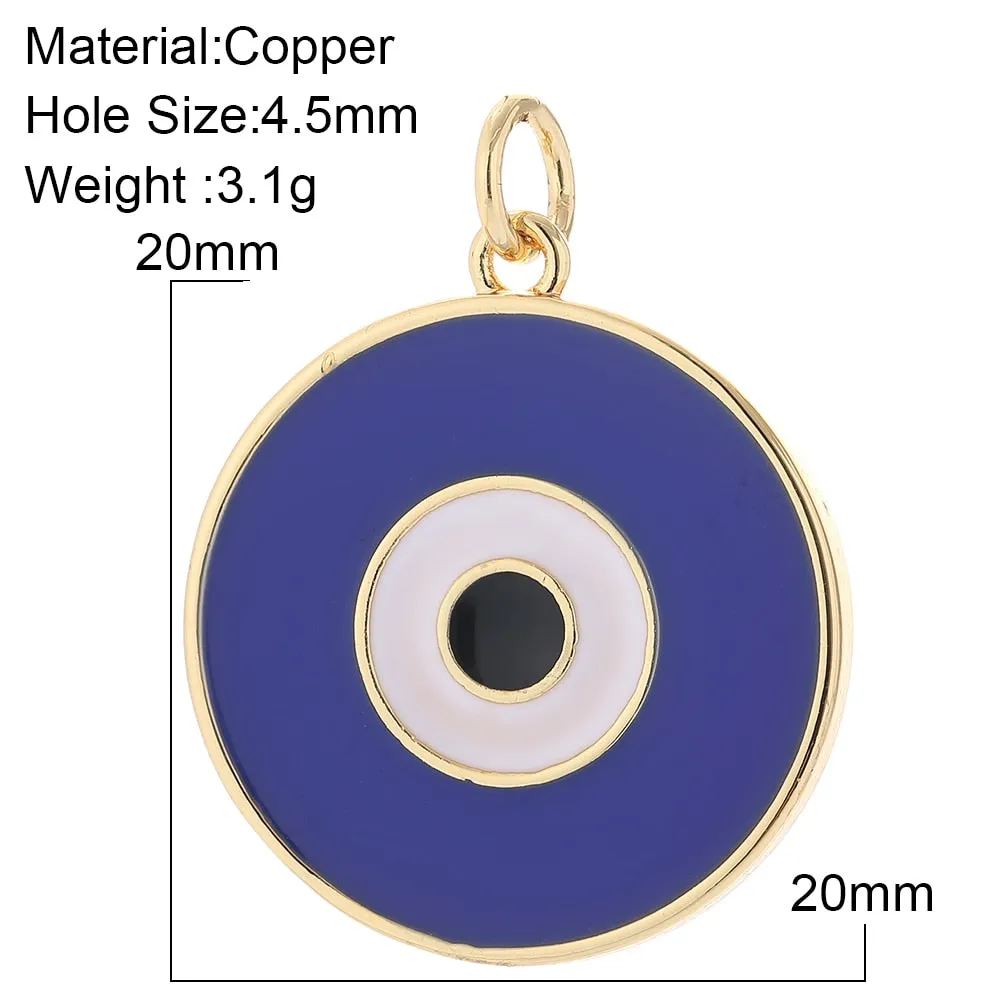 Evil Eye Designer Pendant Charm: Trendy Gold-Colored Jewelry Piece for Earrings, Necklaces, and Bracelets