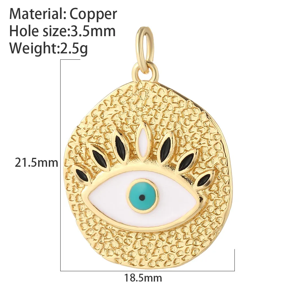 Evil Eye Designer Pendant Charm: Trendy Gold-Colored Jewelry Piece for Earrings, Necklaces, and Bracelets