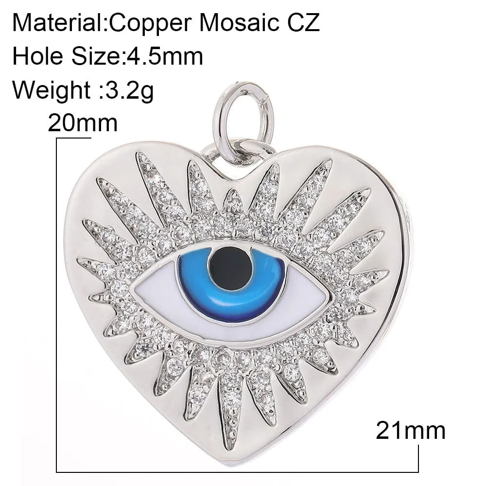 Evil Eye Designer Pendant Charm: Trendy Gold-Colored Jewelry Piece for Earrings, Necklaces, and Bracelets