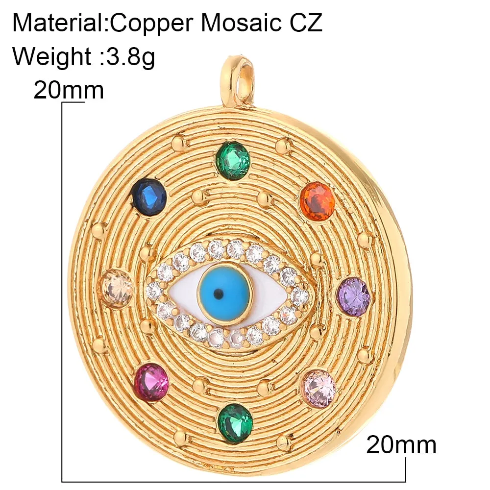 Evil Eye Designer Pendant Charm: Trendy Gold-Colored Jewelry Piece for Earrings, Necklaces, and Bracelets