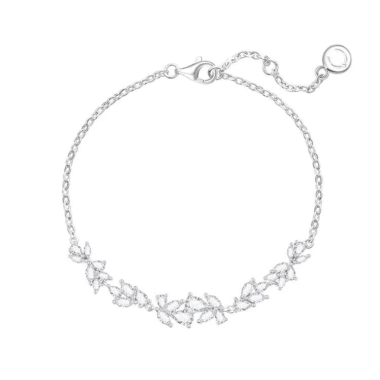 FANCIME “Wisteria Whisper” Flower Sterling Silver Bracelet