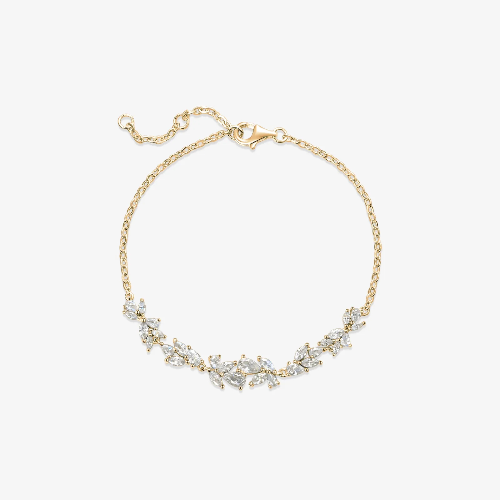FANCIME “Wisteria Whisper” Flower Sterling Silver Bracelet