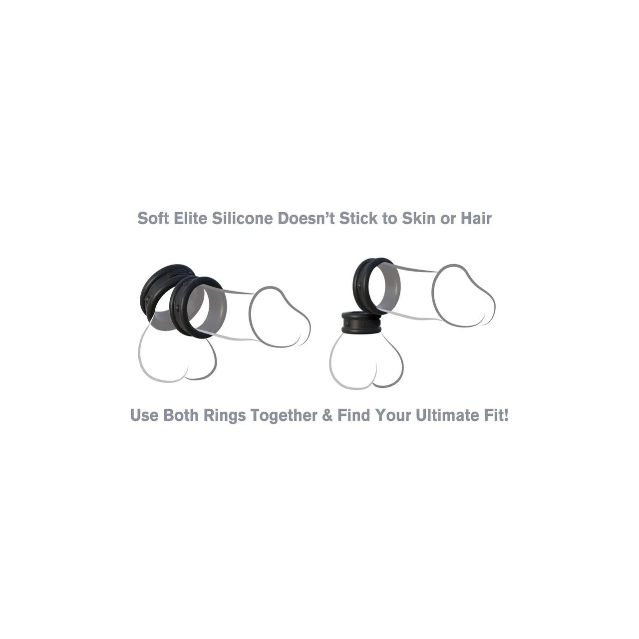 Fantasy C-Ringz Max-Width Silicone Cock Rings - Black