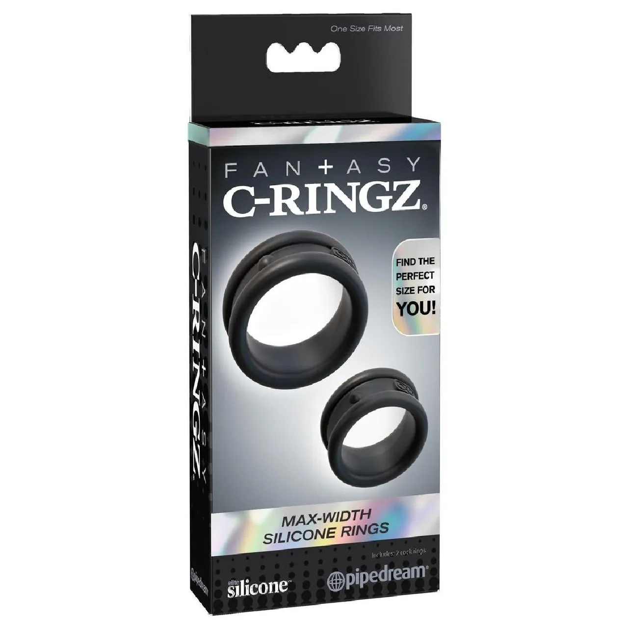 Fantasy C-Ringz Max-Width Silicone Cock Rings - Black