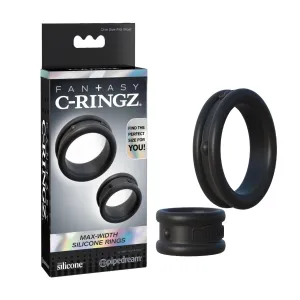 Fantasy C-Ringz Max-Width Silicone Cock Rings - Black