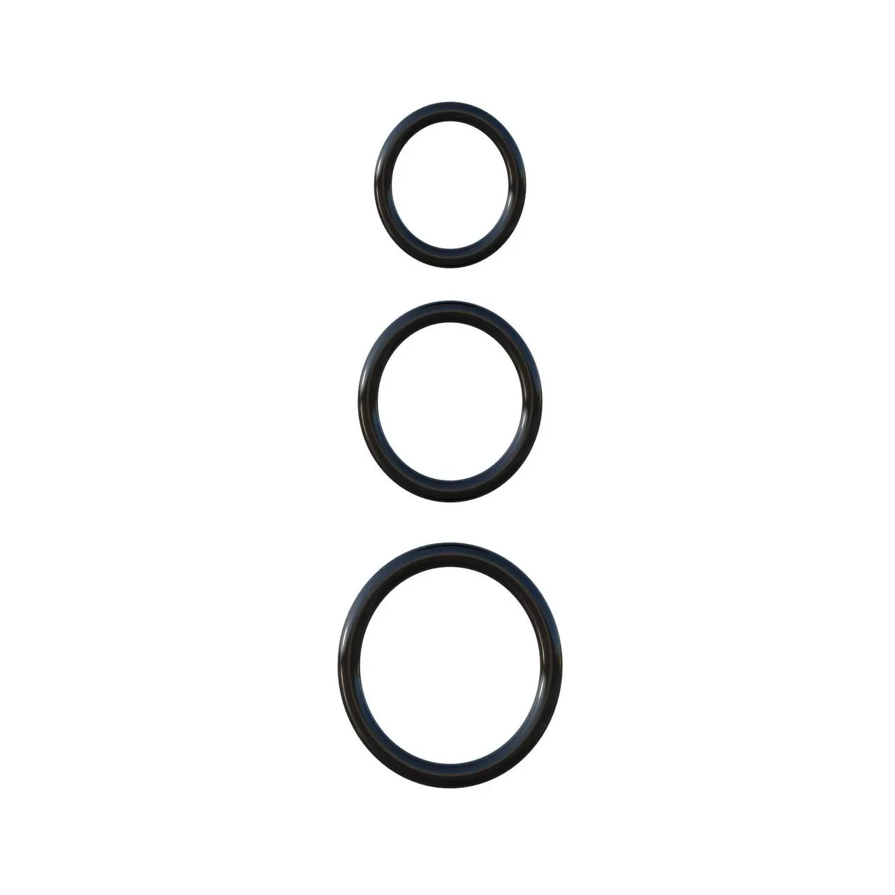 Fantasy C-Ringz Silicone 3-Ring Stamina Cock Ring Set - Black
