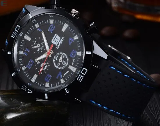 Fashion casual watch man 3 eye brand luxury mountain climbing military silicone strap men quartz watch reloj hombre