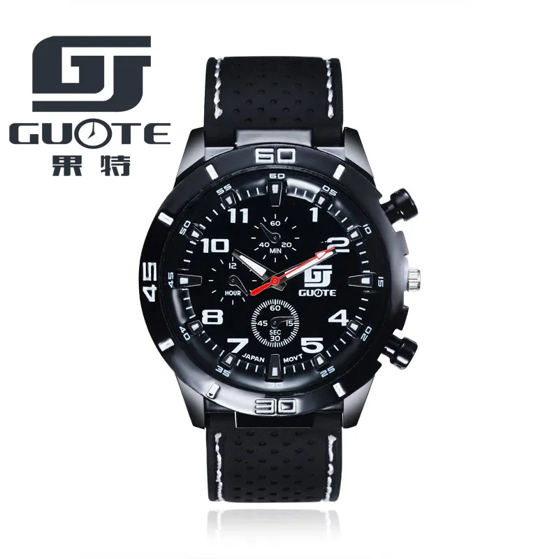 Fashion casual watch man 3 eye brand luxury mountain climbing military silicone strap men quartz watch reloj hombre