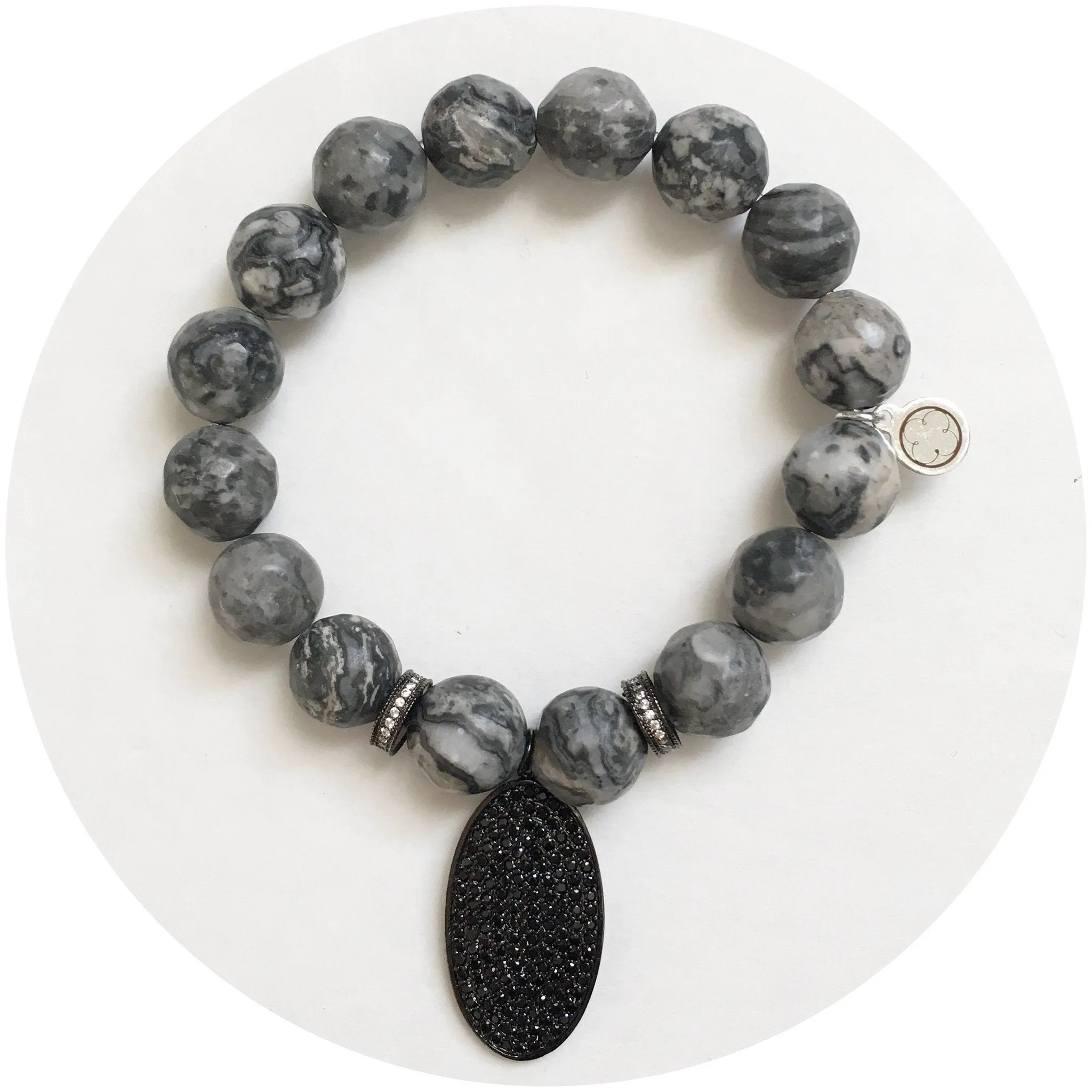 Fifty Shades of Darker Grey Gemstones Arm Party