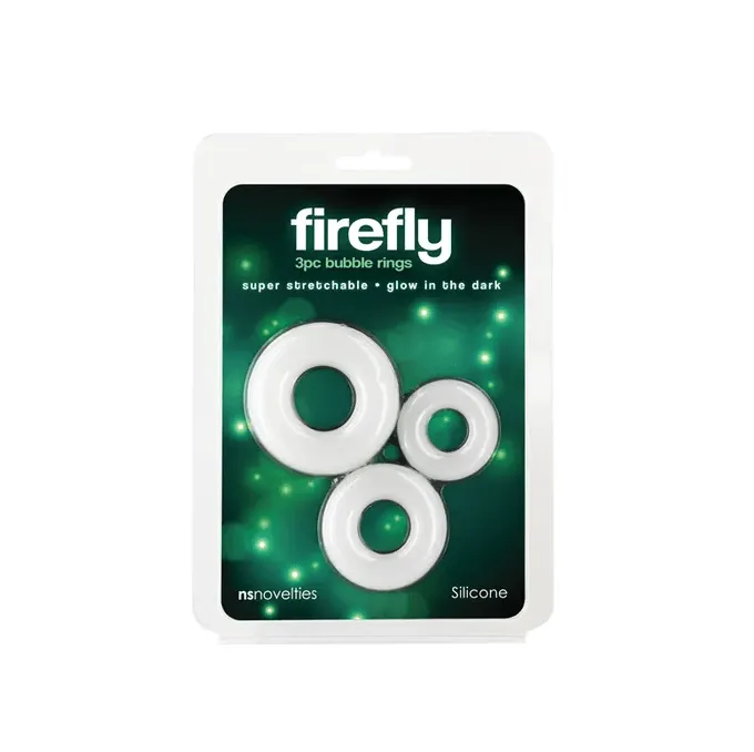 Firefly Bubble Rings - Glow in Dark Cock Rings - White