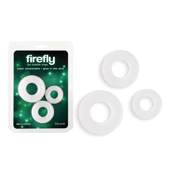 Firefly Bubble Rings - Glow in Dark Cock Rings - White