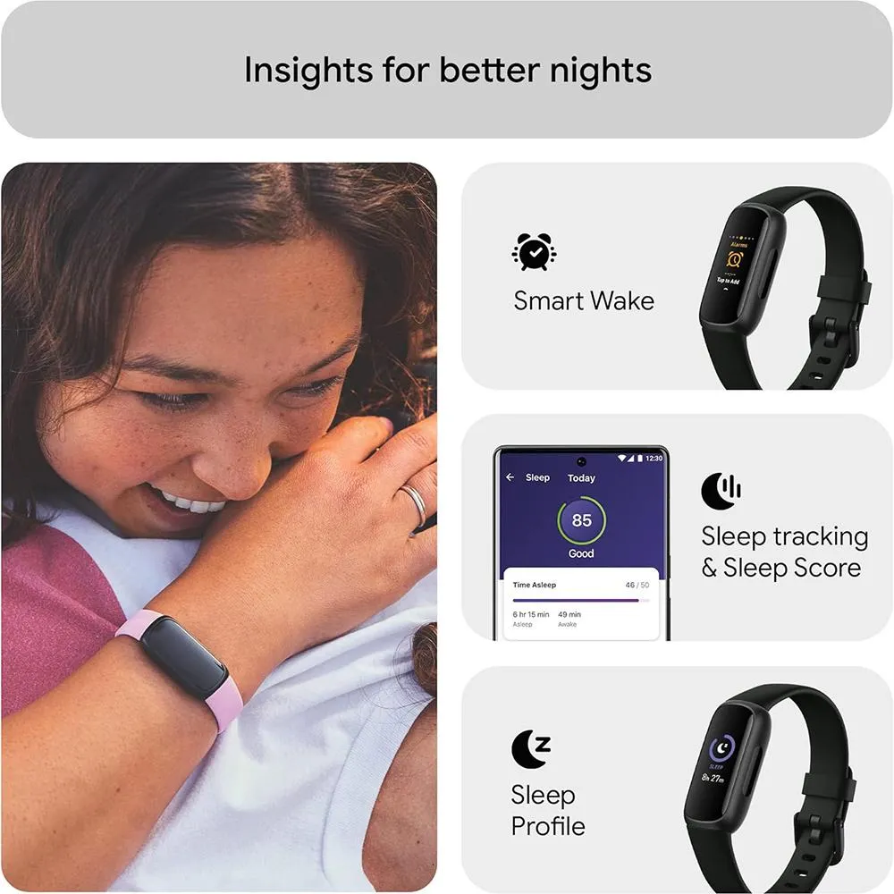 Fitbit Inspire 3 Health and Fitness Tracker, Midnight Zen / Black