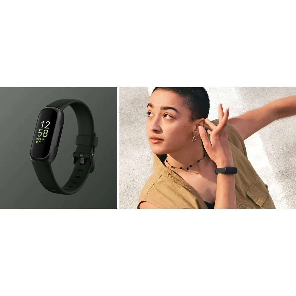 Fitbit Inspire 3 Health and Fitness Tracker, Midnight Zen/Black w/ 2 YR Warranty Bundle