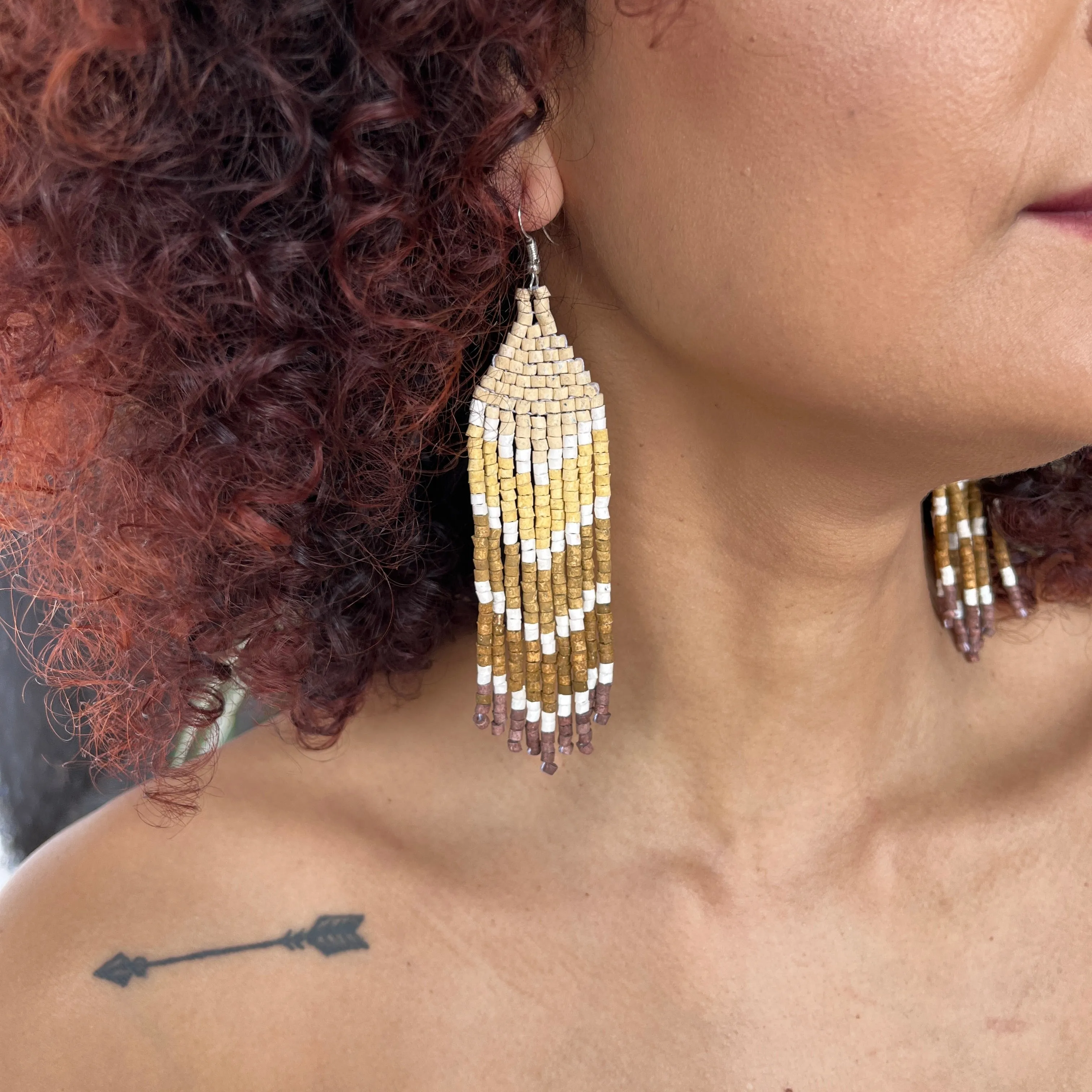 Five Arrows Five Colors Earrings in Natural Stone
