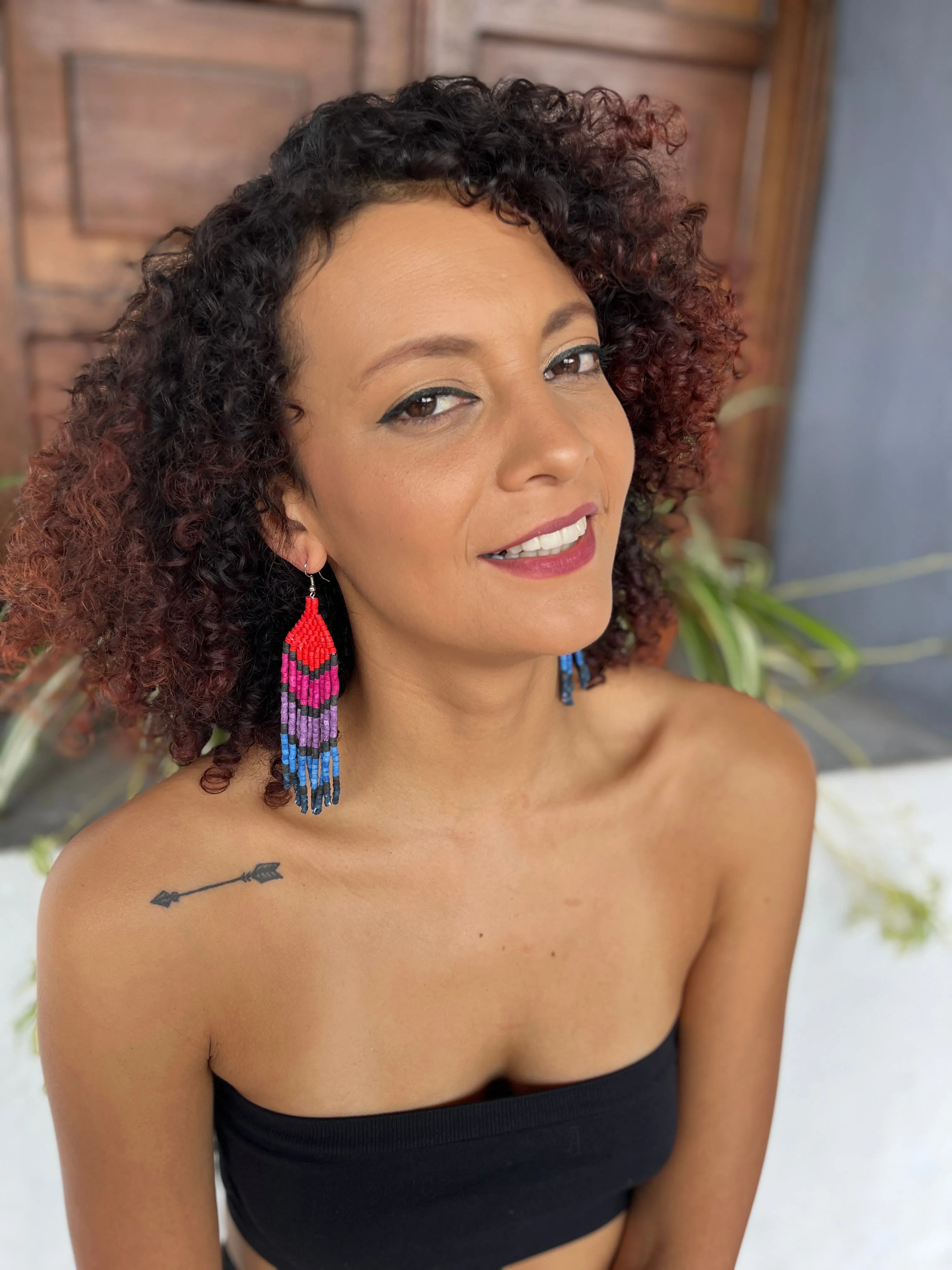 Five Arrows Five Colors Earrings in Natural Stone