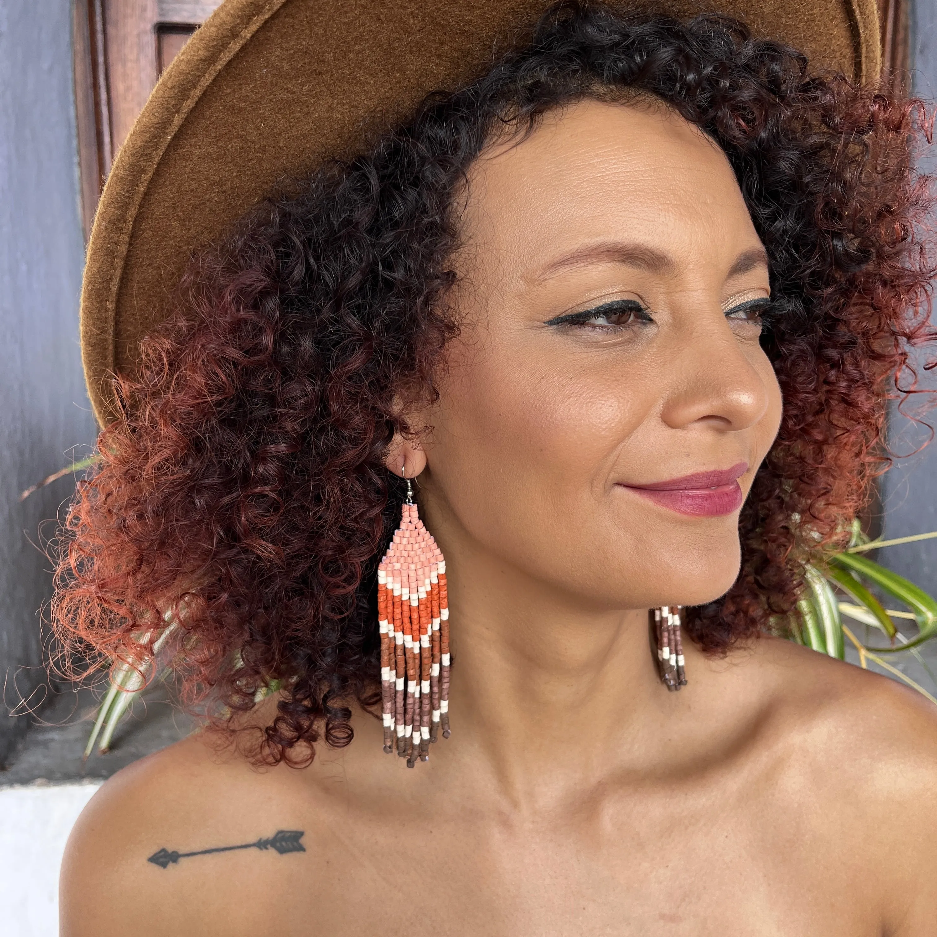 Five Arrows Five Colors Earrings in Natural Stone