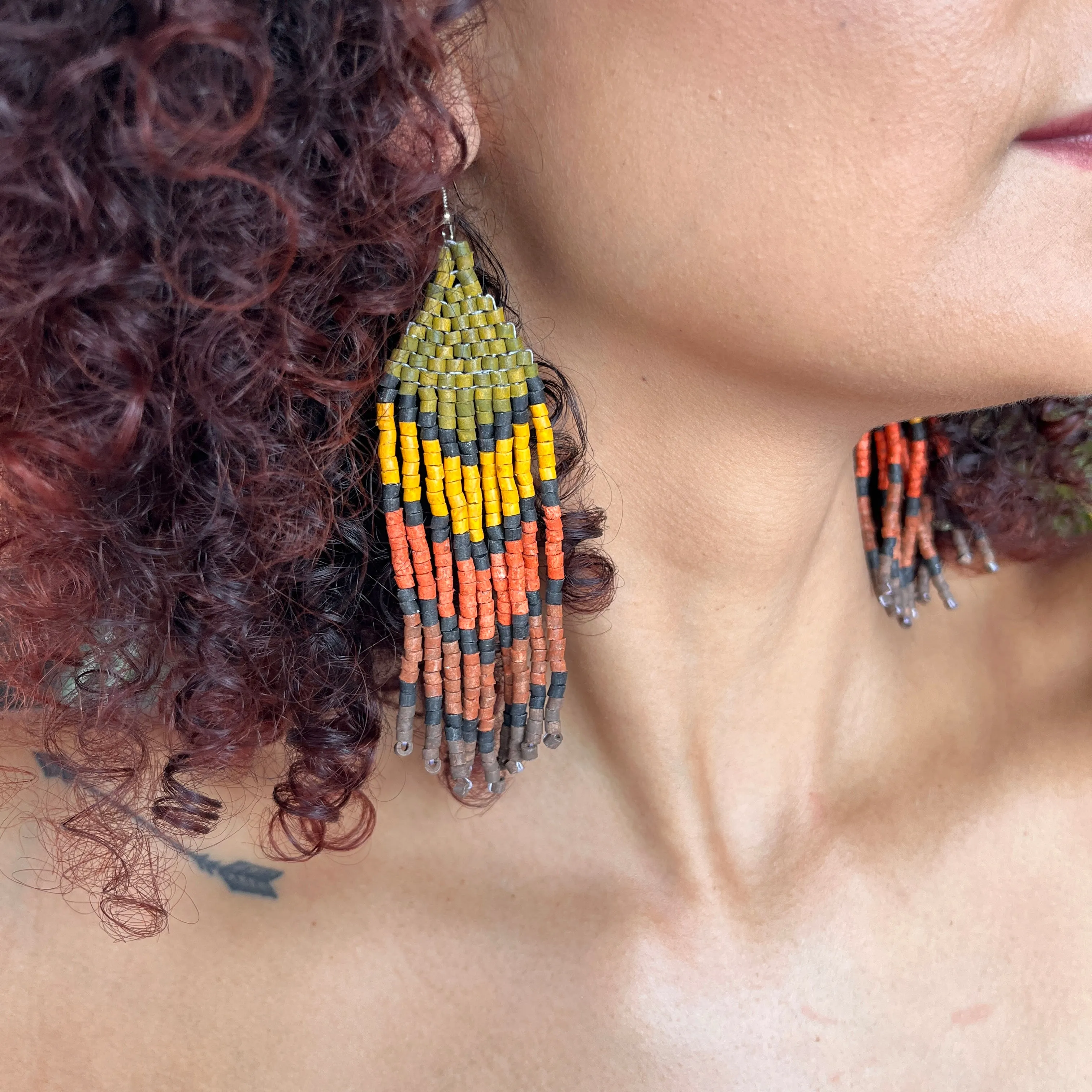 Five Arrows Five Colors Earrings in Natural Stone