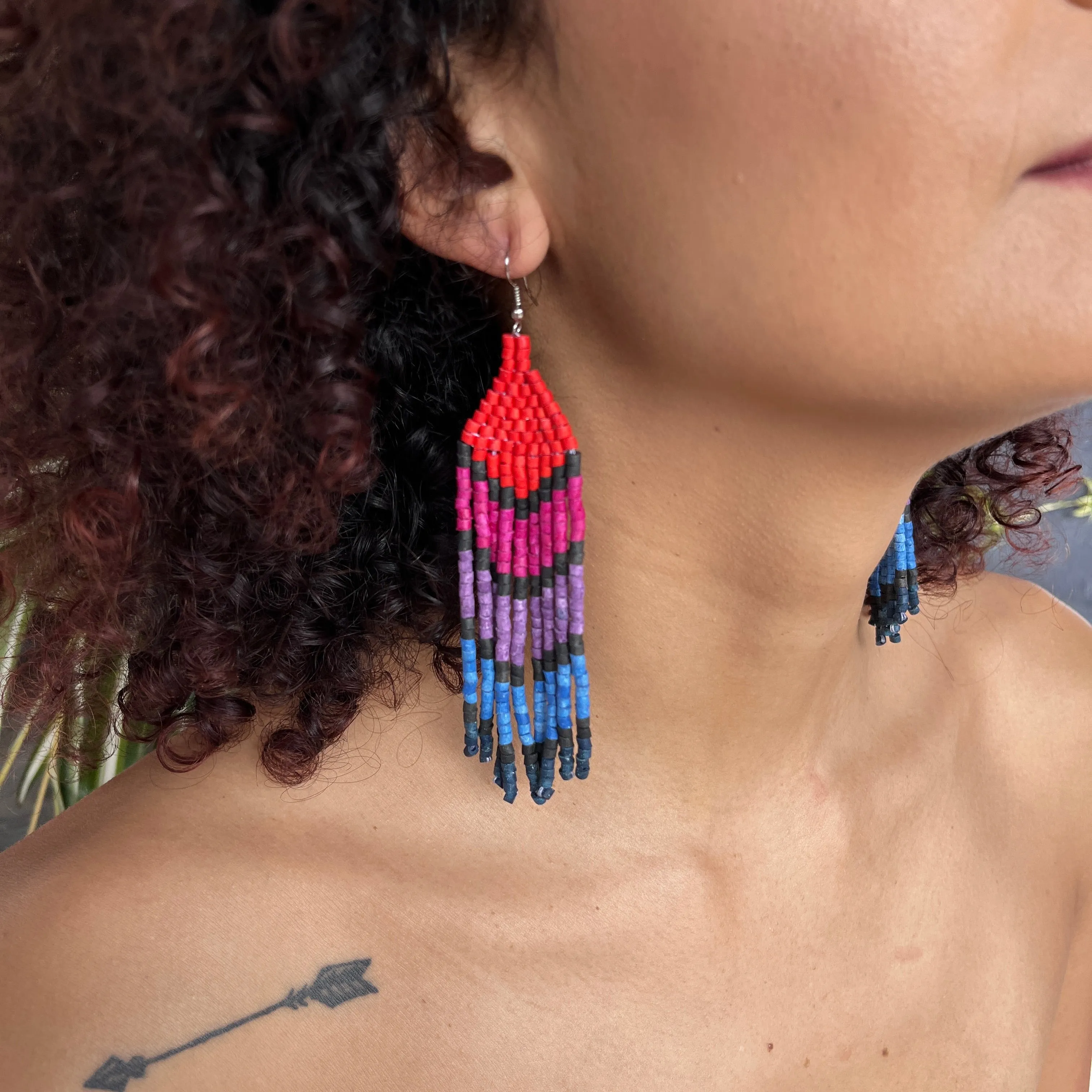 Five Arrows Five Colors Earrings in Natural Stone