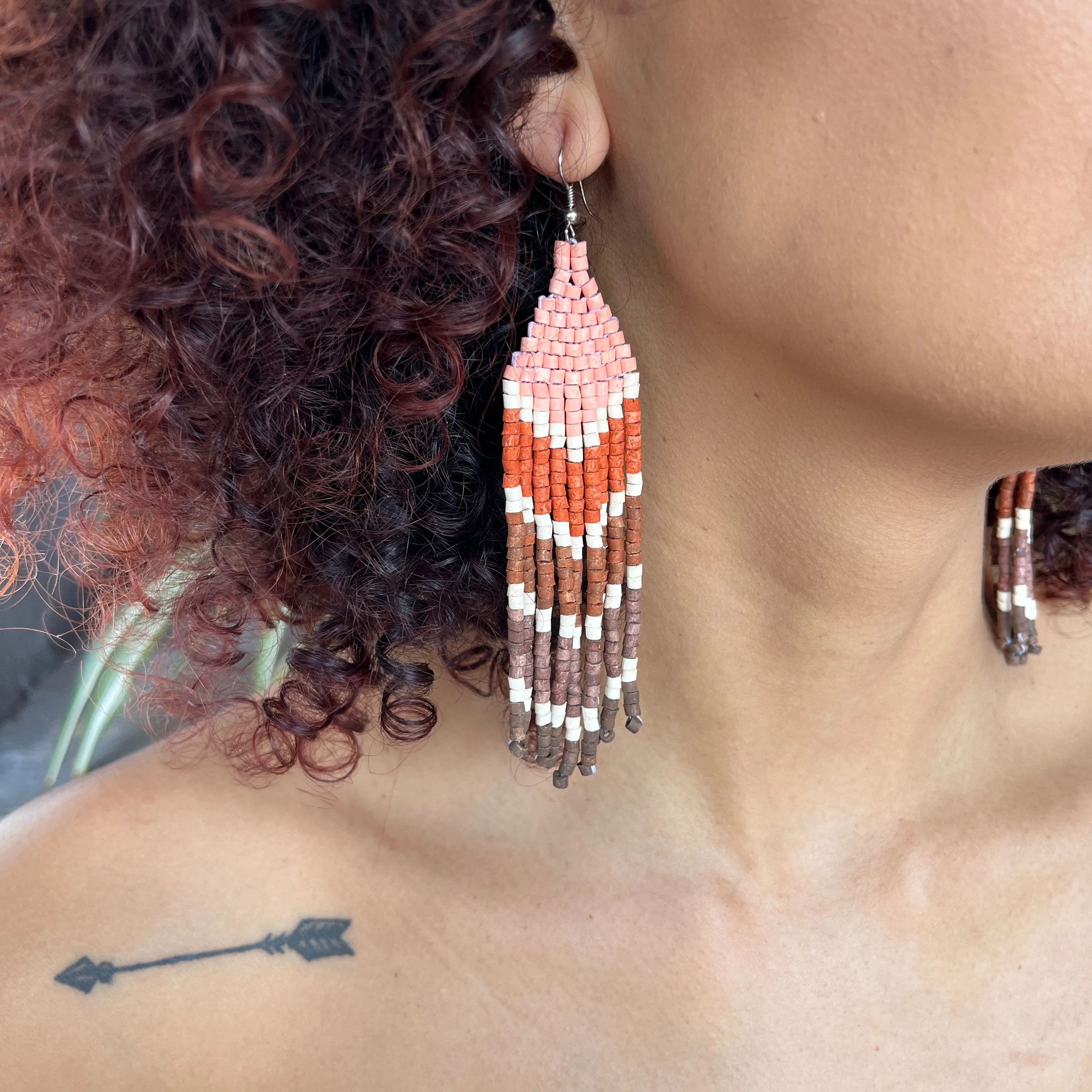 Five Arrows Five Colors Earrings in Natural Stone