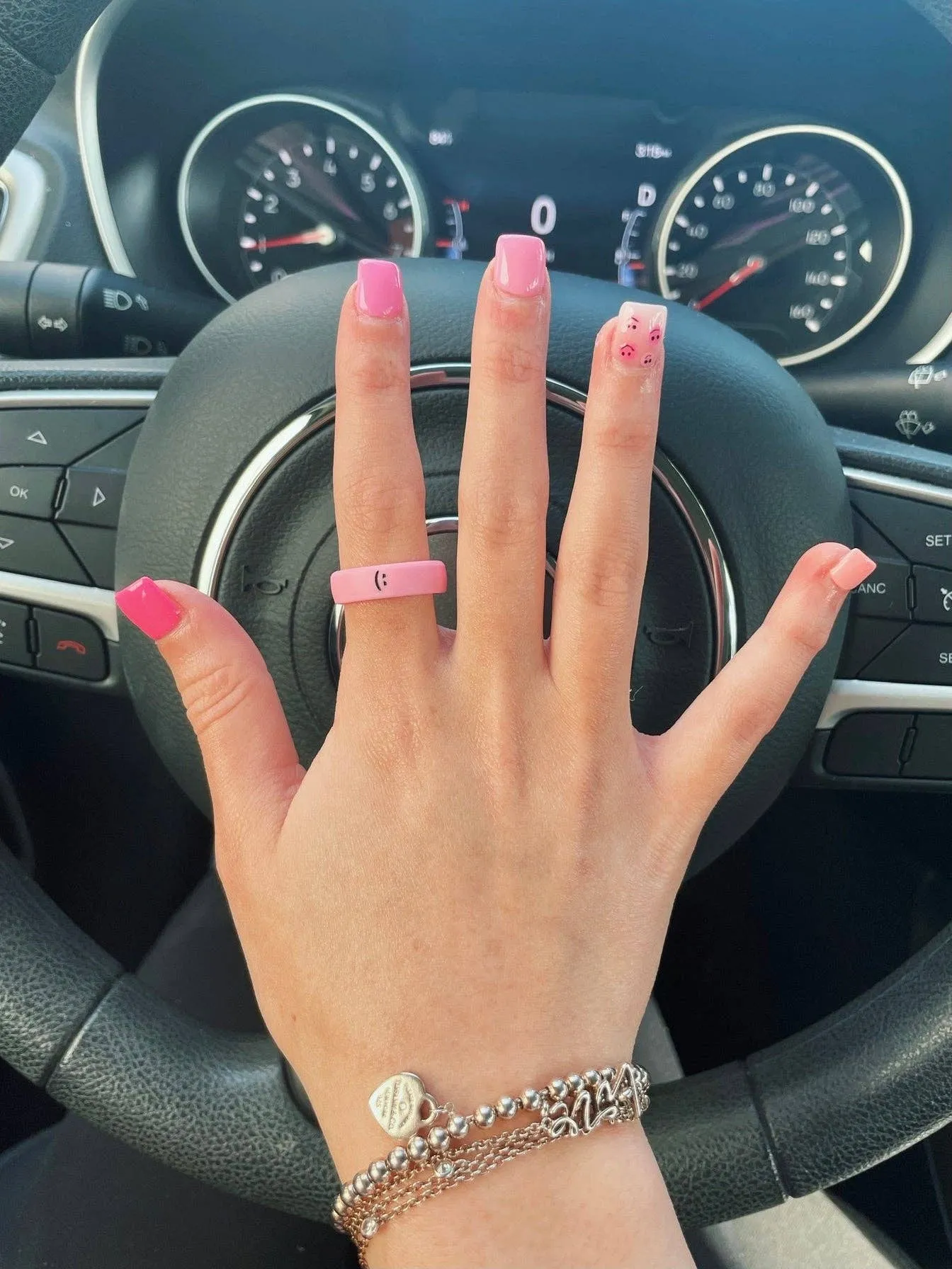 Flip Ring - Smile/Frown Pink