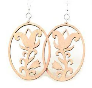 Flower Oval Earrings # 1182
