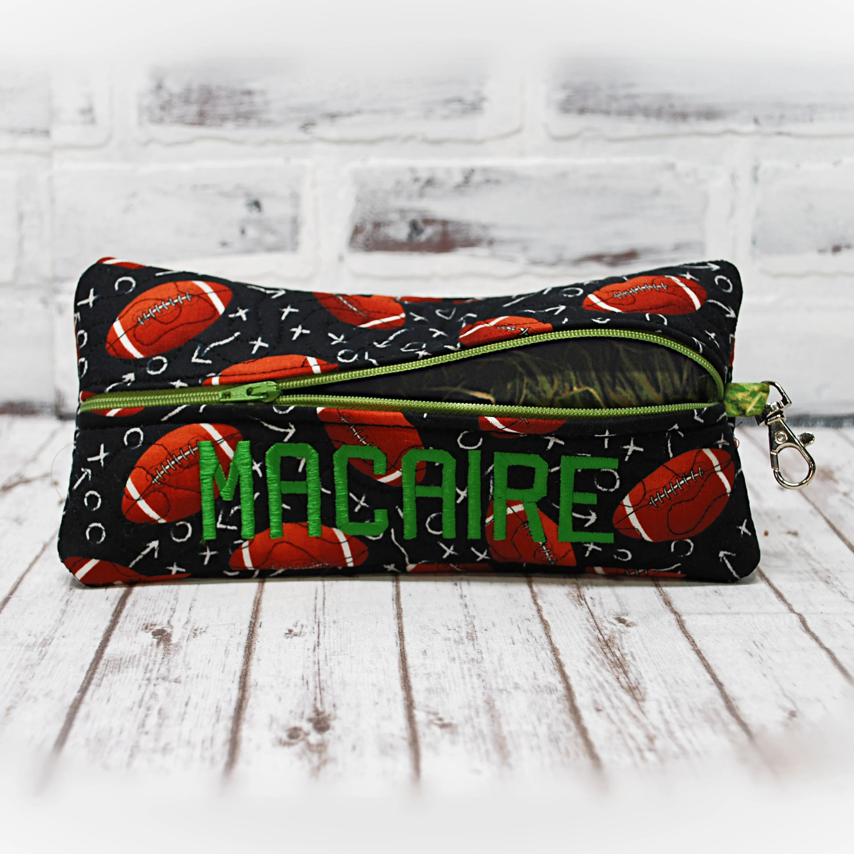 Football Plays Personalized Quilted Pouch