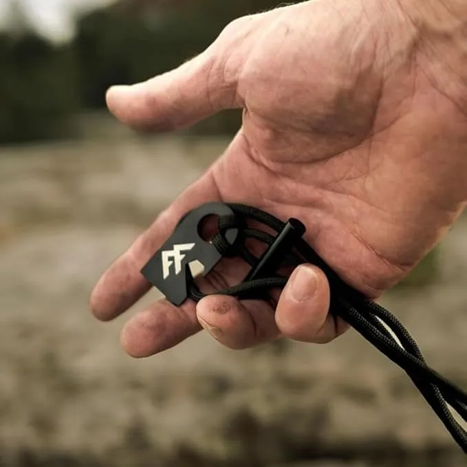 Forest Fundamentals™ Sidekick Fire Starter™ | Ferro Rod Fire Steel & Striker Necklace | All-Weather, EDC, Bushcraft, Camping | Bottle Opener & Tinder Scraper | 5,500º F Molten Sparks