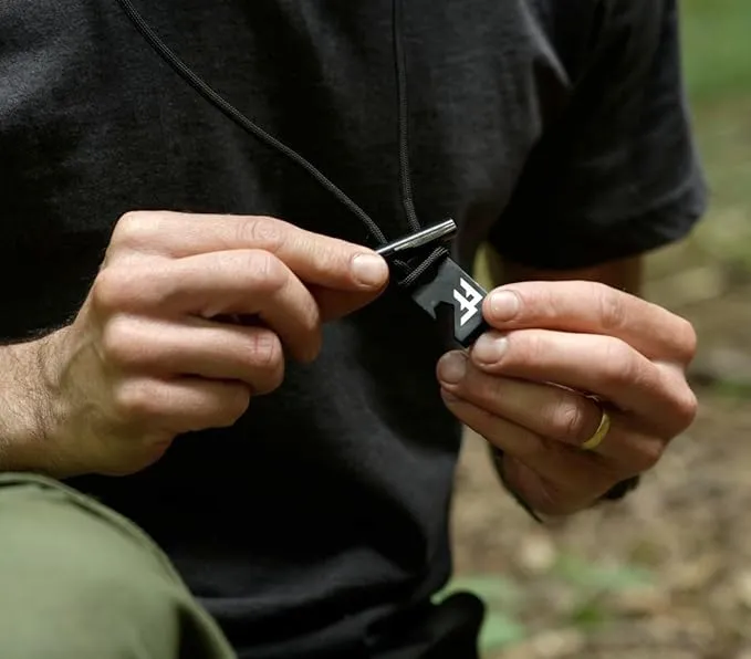 Forest Fundamentals™ Sidekick Fire Starter™ | Ferro Rod Fire Steel & Striker Necklace | All-Weather, EDC, Bushcraft, Camping | Bottle Opener & Tinder Scraper | 5,500º F Molten Sparks