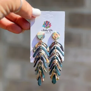 Free Falling Earrings - Teal/Brown