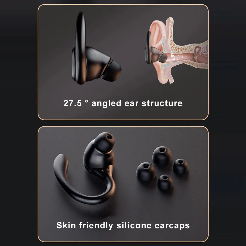 Gaming Earphones Ear Hook Waterproof Fitness Earbuds Bluetooth-Compatible5.3 Noise Reduction Power Display Sports Music Earbuds