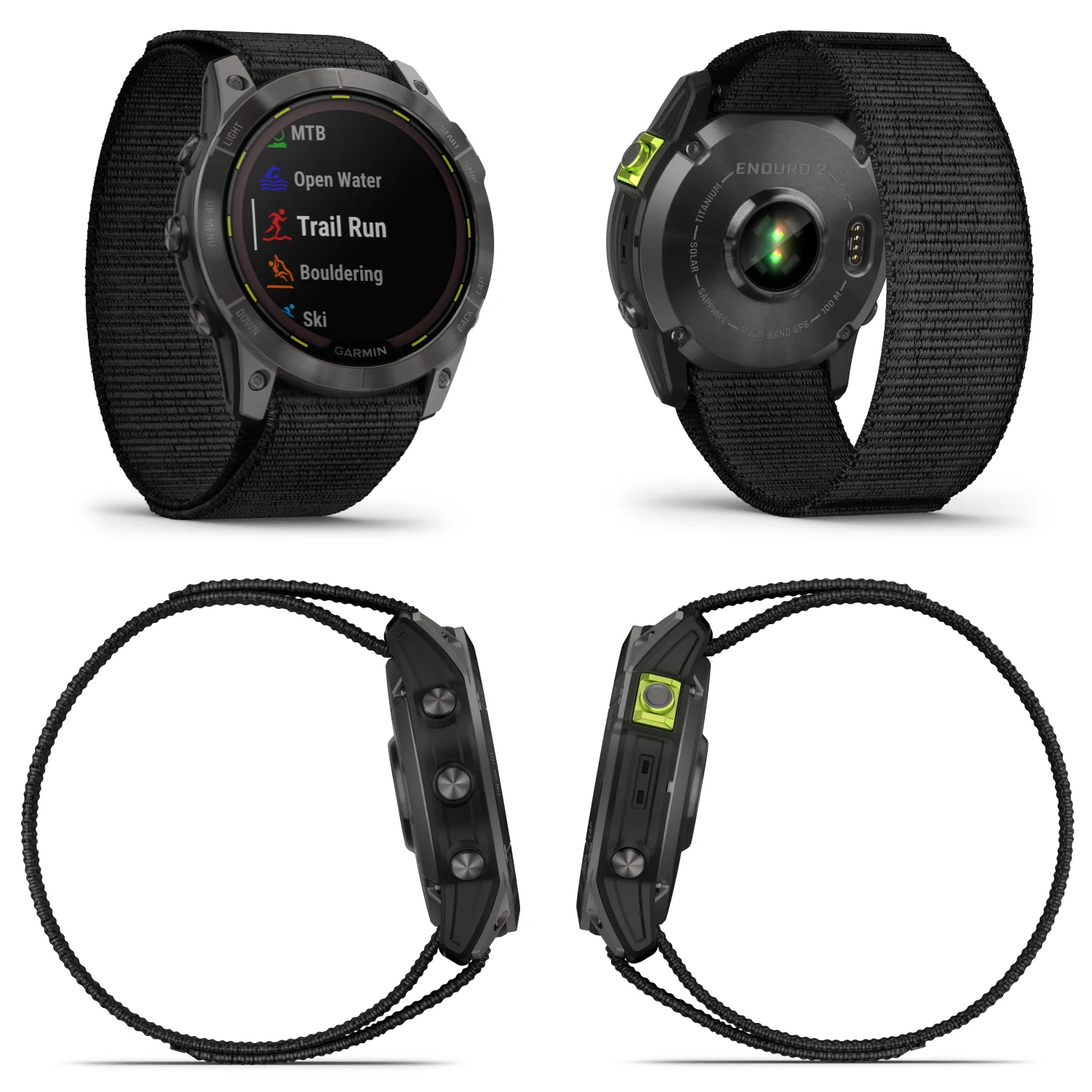 Garmin Enduro 2, Carbon Gray DLC Titanium with Black Nylon Band, Solar Charging, with Wearable4U EarBuds Bundle (Bundle Options Available)