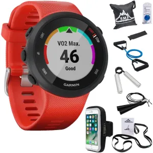 Garmin Forerunner 45 GPS Running Watch 42mm (Lava Red) w/ 7pc Fitness Kit   More