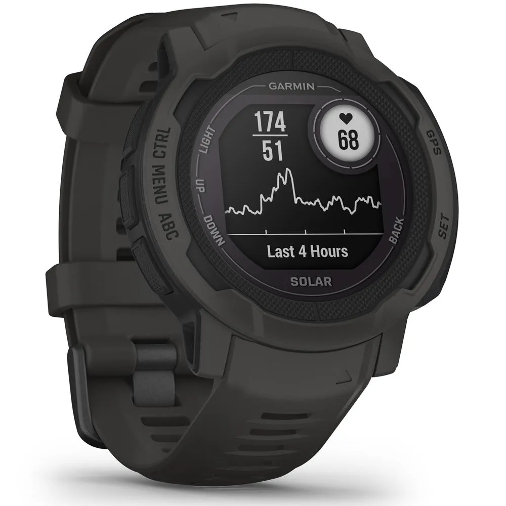 Garmin Instinct 2 Solar Smartwatch, Graphite   Accessories Bundle
