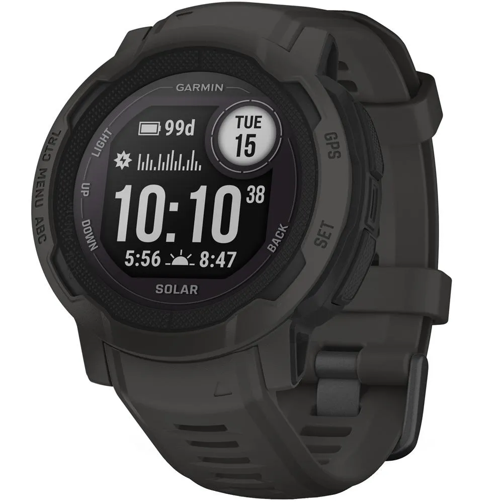 Garmin Instinct 2 Solar Smartwatch, Graphite   Accessories Bundle