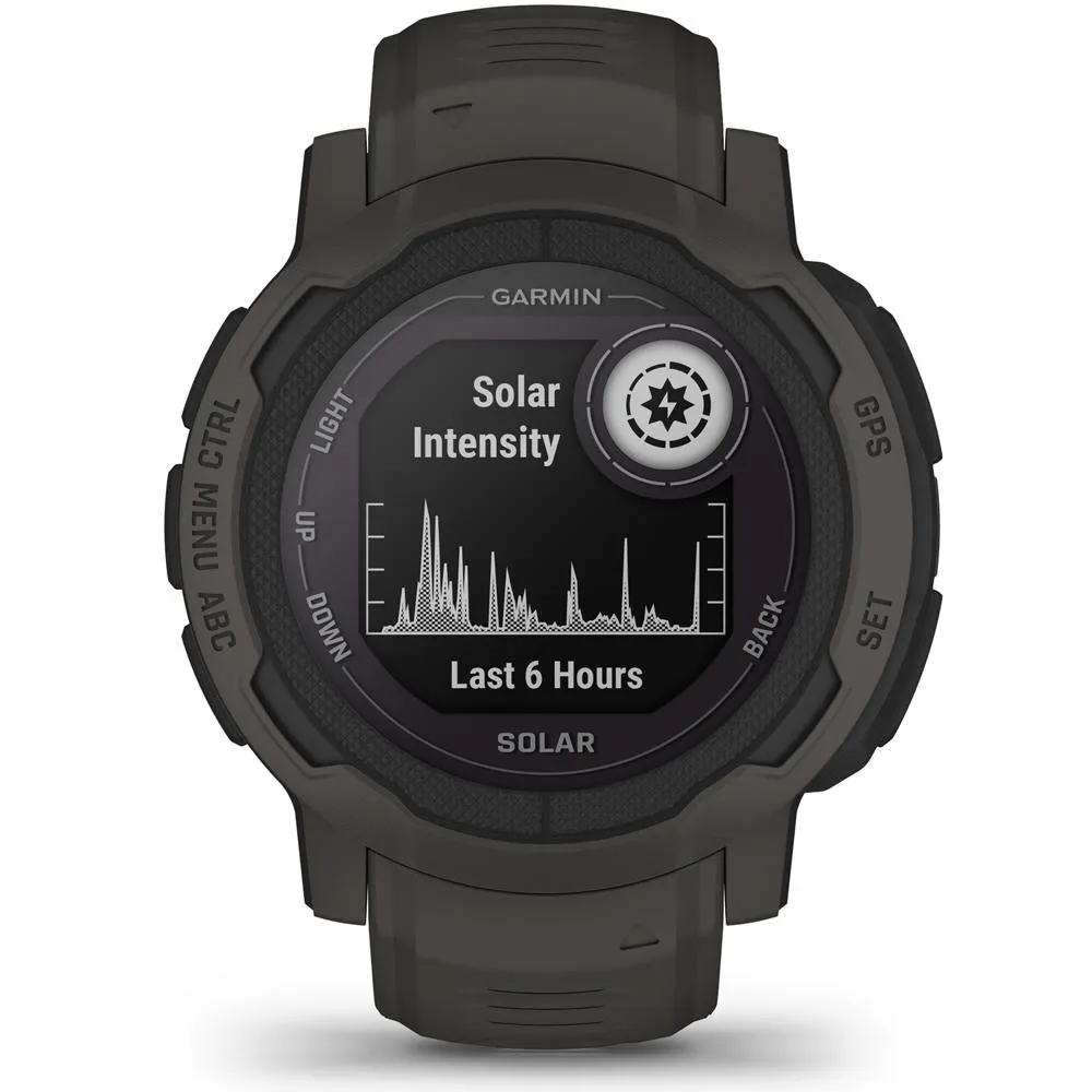 Garmin Instinct 2 Solar Smartwatch, Graphite   Accessories Bundle