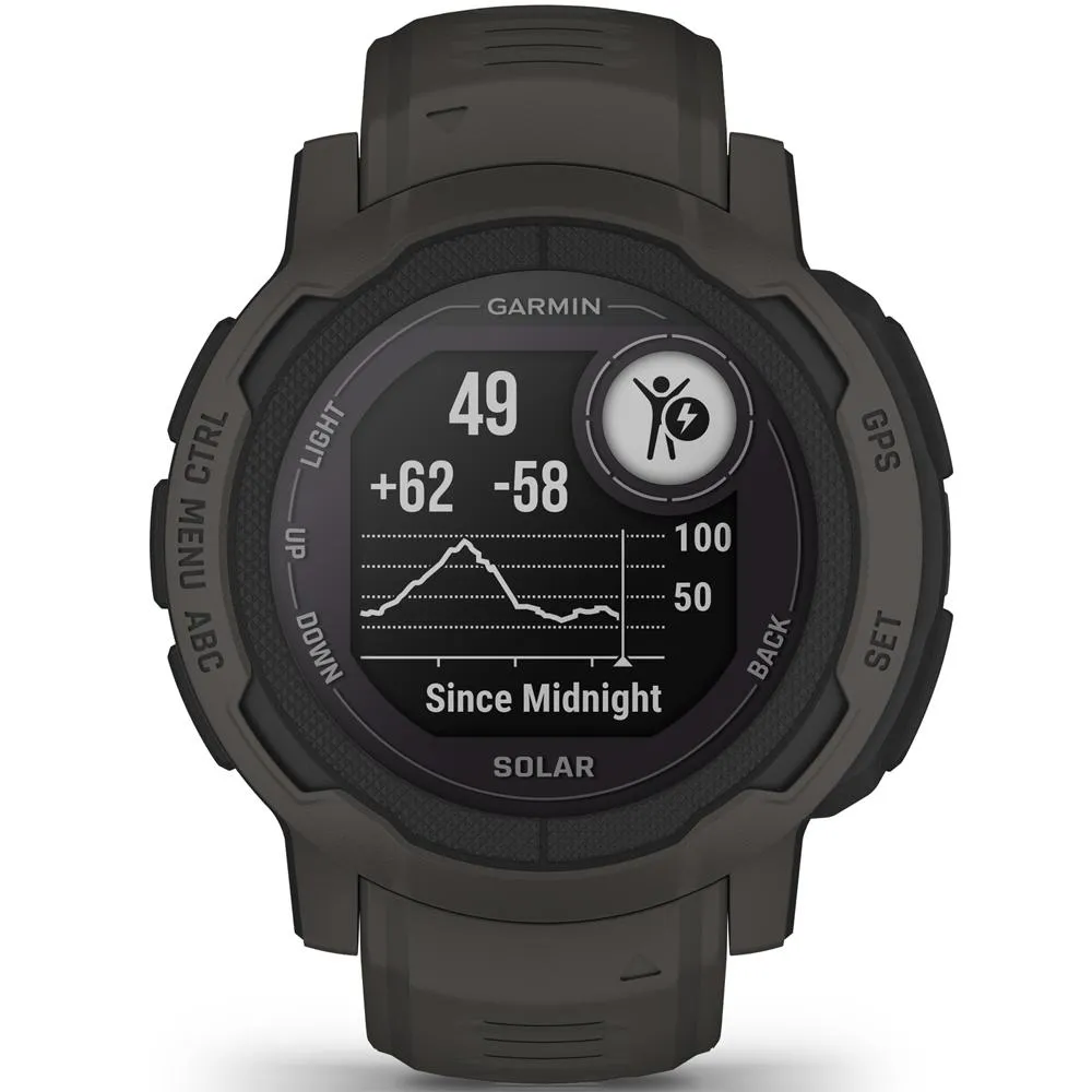 Garmin Instinct 2 Solar Smartwatch, Graphite   Accessories Bundle