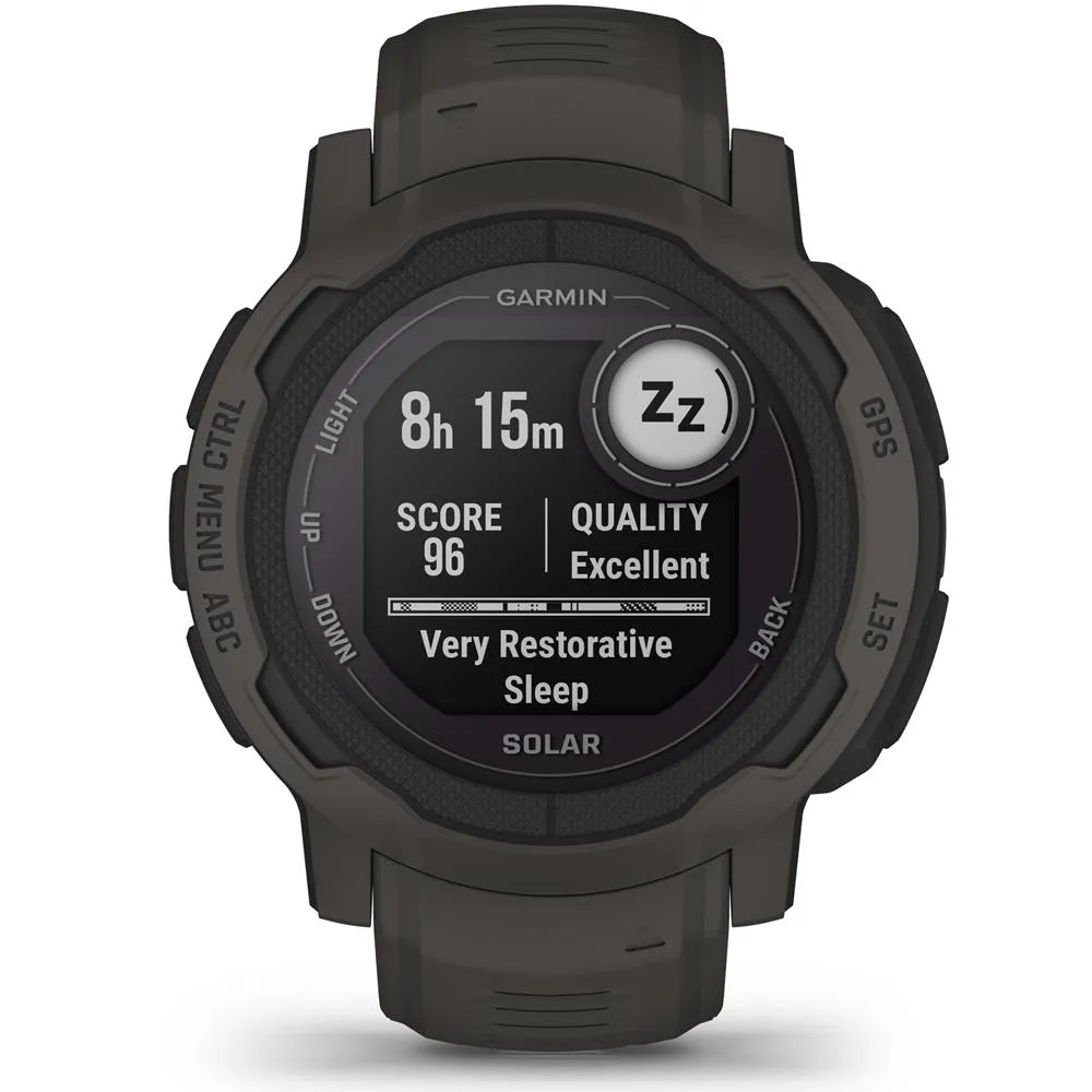 Garmin Instinct 2 Solar Smartwatch, Graphite   Accessories Bundle