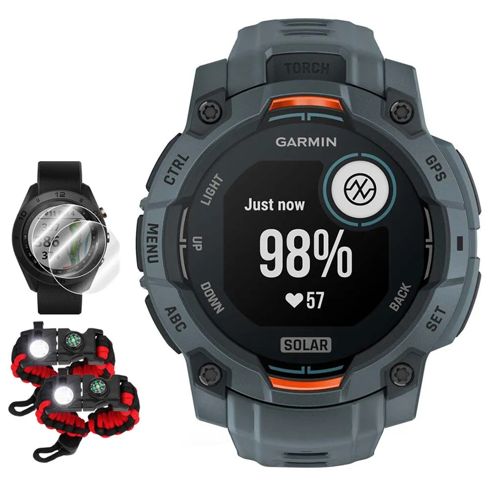 Garmin Instinct 3 45 mm GPS Smartwatch SOLAR Twilight with Accessories Bundle