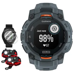 Garmin Instinct 3 45 mm GPS Smartwatch SOLAR Twilight with Accessories Bundle