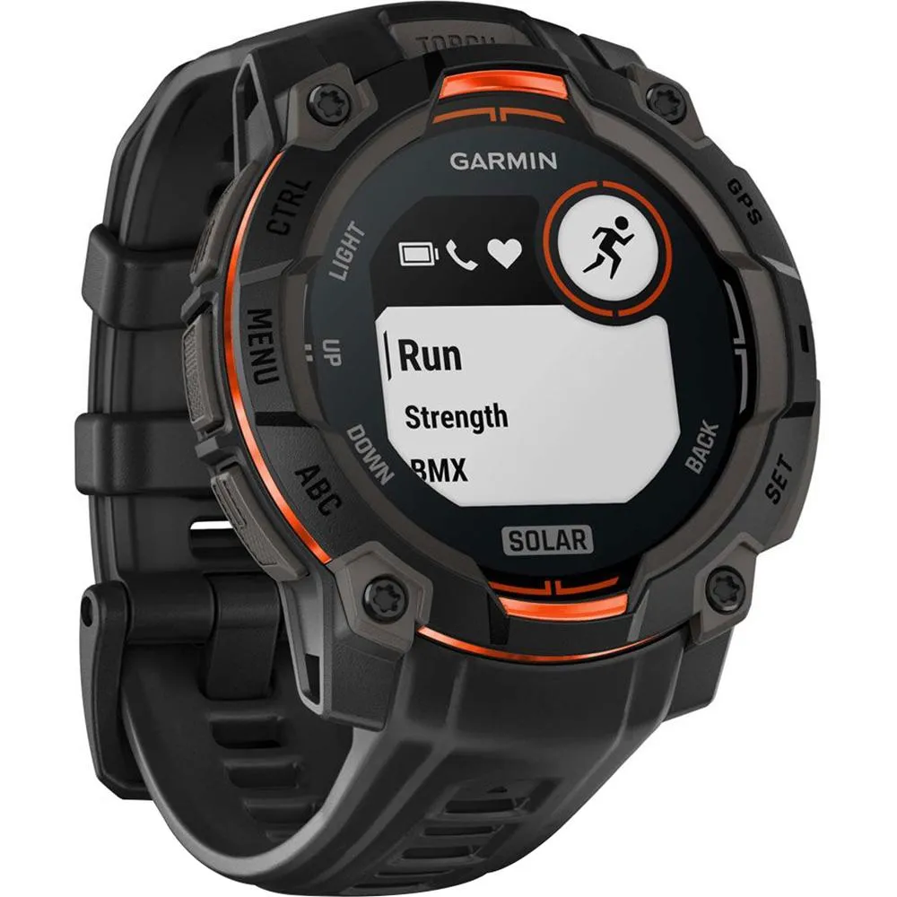 Garmin Instinct 3 45mm GPS Smartwatch, SOLAR   2x Protector   2 Yr Warranty Bundle