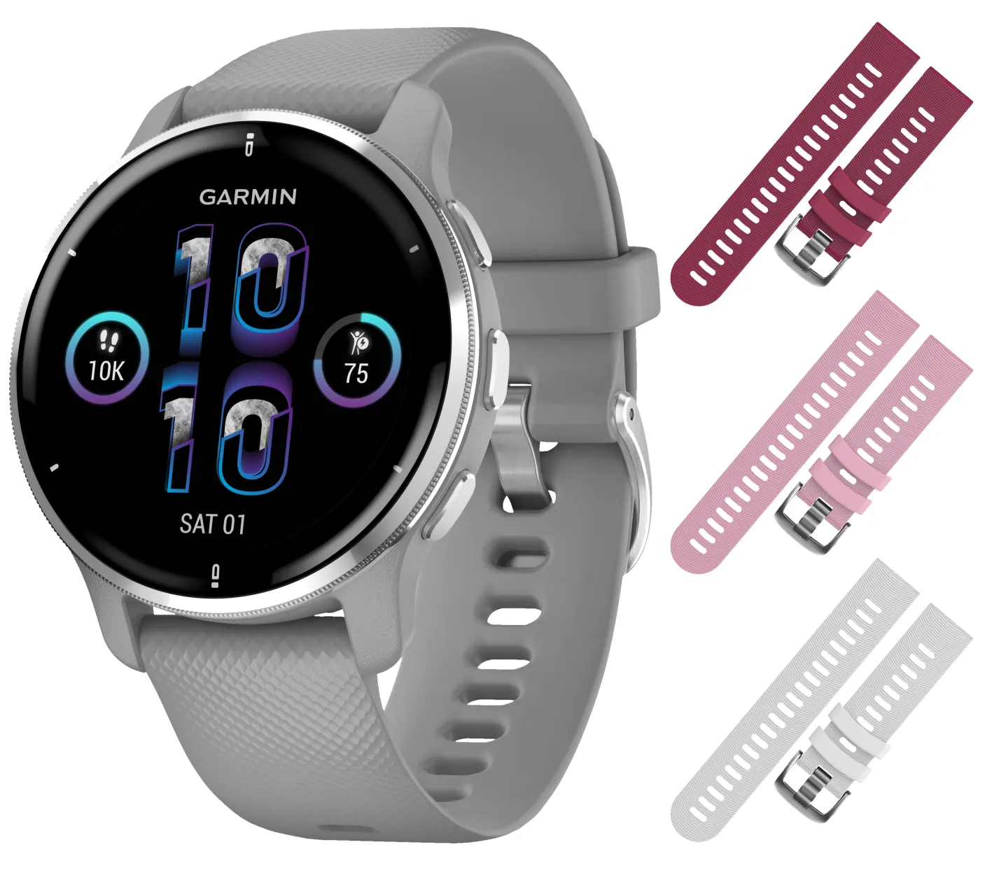 Garmin Venu 2 Plus GPS Multisport Smartwatch with Call and Text, Music with Wearable4U 3 Straps Bundle