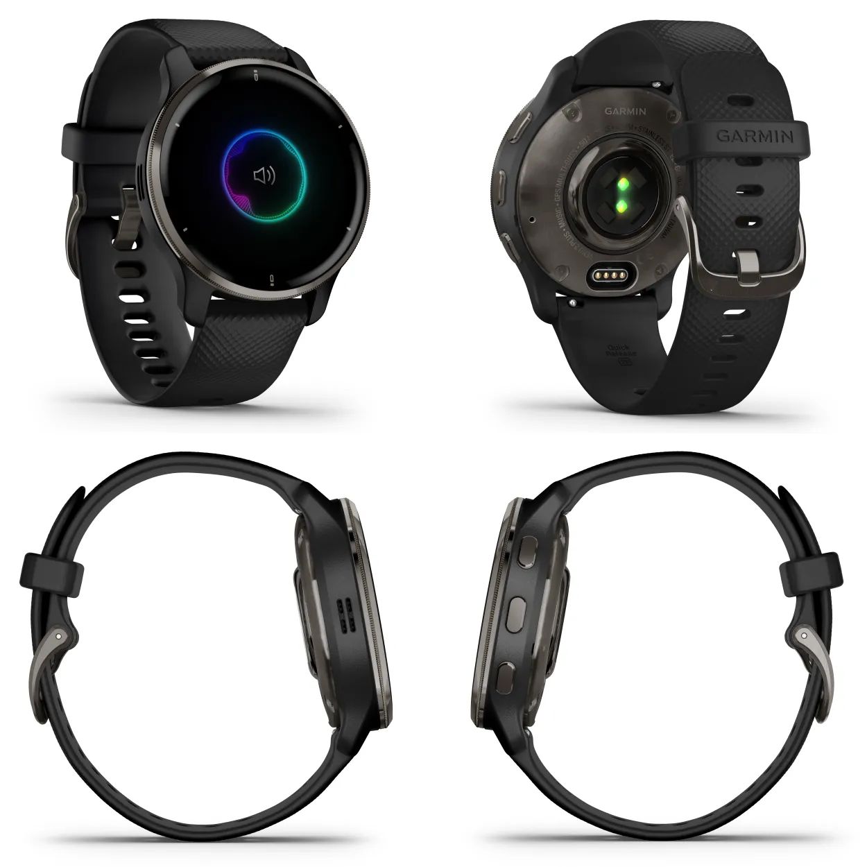 Garmin Venu 2 Plus GPS Multisport Smartwatch with Call and Text, Music with Wearable4U 3 Straps Bundle