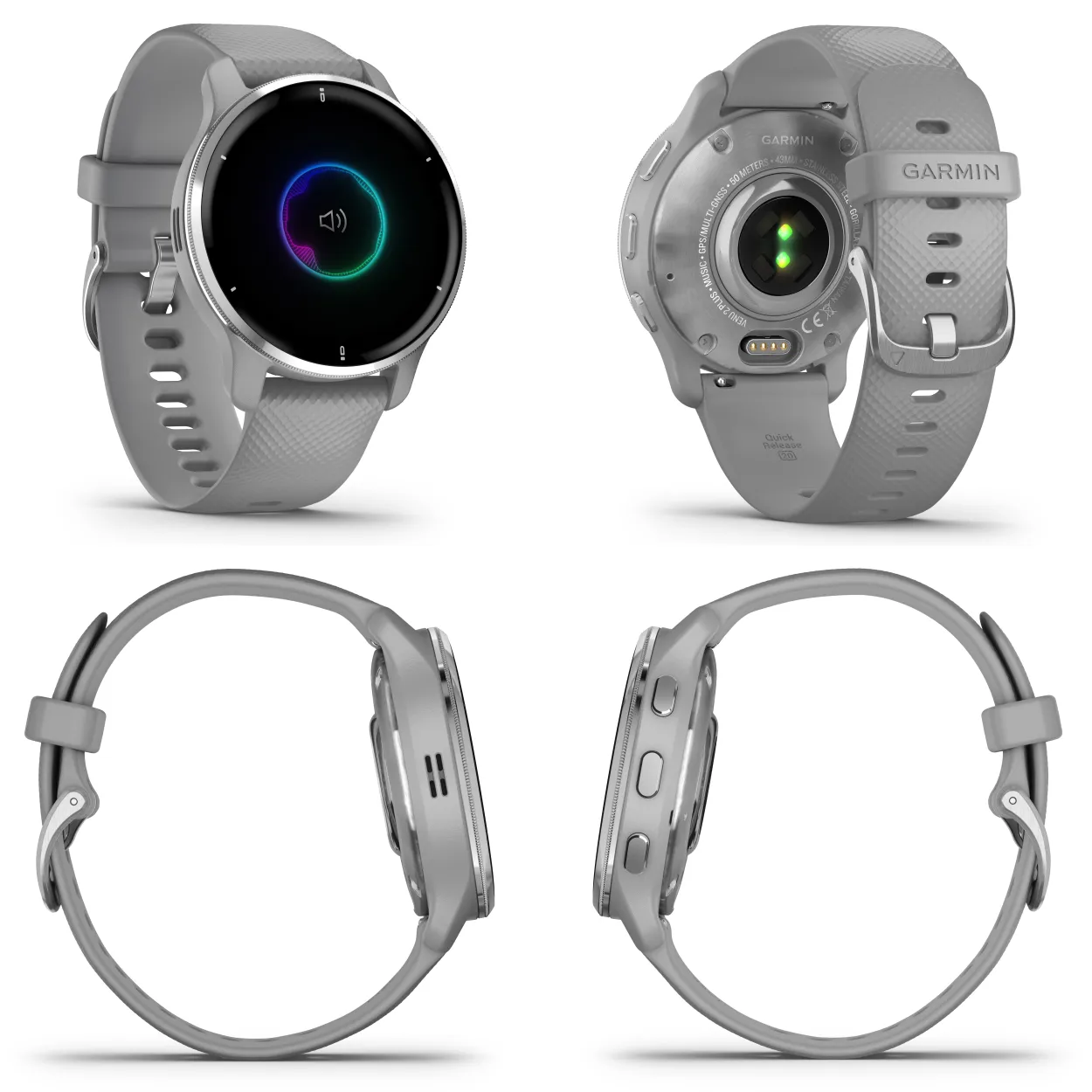 Garmin Venu 2 Plus GPS Multisport Smartwatch with Call and Text, Music with Wearable4U 3 Straps Bundle