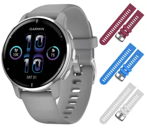 Garmin Venu 2 Plus GPS Multisport Smartwatch with Call and Text, Music with Wearable4U 3 Straps Bundle