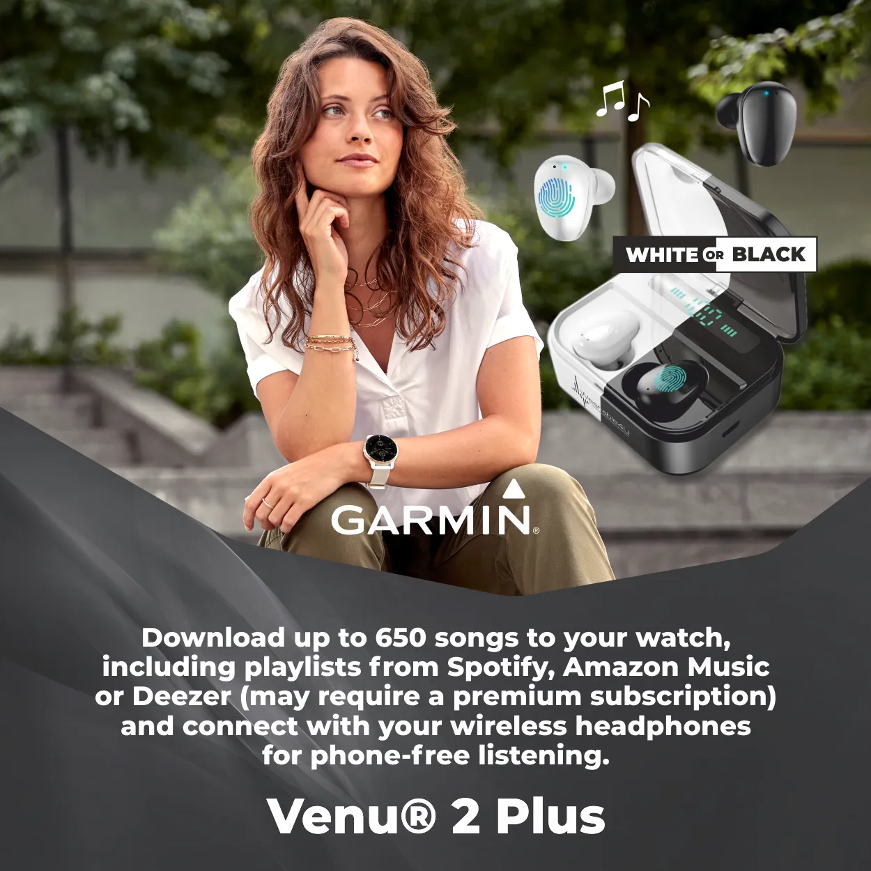 Garmin Venu 2 Plus GPS Multisport Smartwatch with Call and Text, Music with Wearable4U 3 Straps Bundle