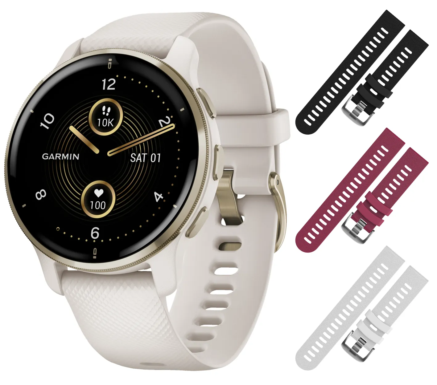 Garmin Venu 2 Plus GPS Multisport Smartwatch with Call and Text, Music with Wearable4U 3 Straps Bundle
